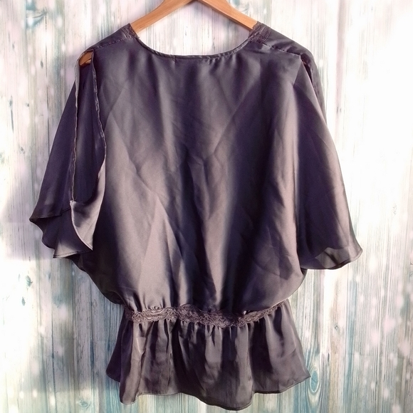 Love stitch imp-8544 metallic charcoal LG blouse - Picture 2 of 7